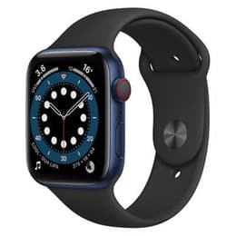 Apple Watch Series 6 (2020) GPS + Cellular 44 mm - Aluminium Bleu - Bracelet sport Noir