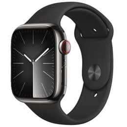 Apple Watch Series 9 (2023) GPS + Cellular 41 mm - Acier inoxydable Graphite - Bracelet sport Noir