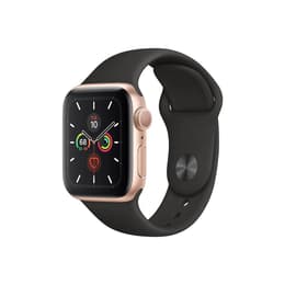 Apple Watch Series 5 (2019) GPS + Cellular 44 mm - Aluminium Or - Bracelet sport Noir