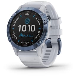 Montre Garmin Cardio GPS Fēnix 6 - Pro Solar Edition - Blanc/Bleu