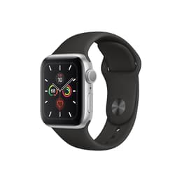 Apple Watch Series 5 (2019) GPS + Cellular 44 mm - Aluminium Argent - Bracelet sport Noir