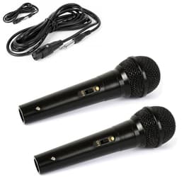 Accessoires audio Mr Entertainer 2 Microphones Chant KARAOKE Conférence, Musique Dynamique Unidirectionnel Noir/ Câble XLR-XLR 3m