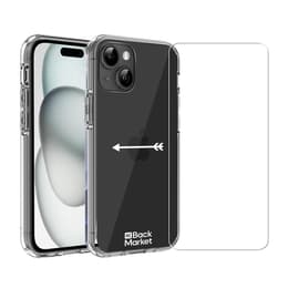 Coque Back Market iPhone 15 et écran de protection - Plastique 60% recyclé - Transparent