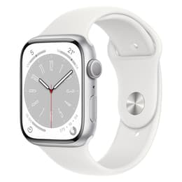 Apple Watch Series 9 (2023) GPS 45 mm - Aluminium Argent - Bracelet sport Blanc