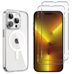 Coque iPhone 14 Pro et 2 écrans de protection - TPU - Transparent