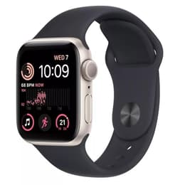 Apple Watch Series SE 2 (2022) GPS + Cellular 40 mm - Aluminium Lumière stellaire - Bracelet sport Noir