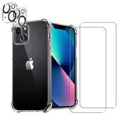 Coque iPhone 13 et 2 écrans de protection - TPU - Transparent