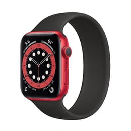 Apple Watch Series 6 (2020) GPS 44 mm - Aluminium Rouge - Bracelet sport Noir