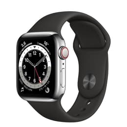 Apple Watch Series 5 (2019) GPS + Cellular 40 mm - Aluminium Argent - Bracelet sport Noir