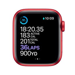 Apple Watch Series 6 (2020) GPS + Cellular 44 mm - Aluminium Rouge - Bracelet sport Bleu