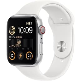 Apple Watch Series SE 2 (2022) GPS + Cellular 44 mm - Aluminium Argent - Bracelet sport Blanc