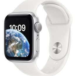 Apple Watch Series SE 2 (2022) GPS 44 mm - Aluminium Argent - Bracelet sport Blanc