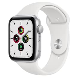 Apple Watch Series SE 1 (2020) GPS 44 mm - Aluminium Argent - Bracelet sport Blanc